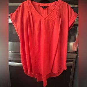 Orange/Red Casual Blouse